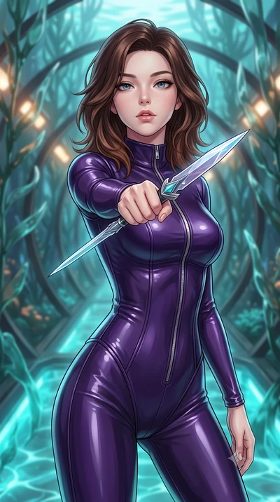 score_9, masterpiece, best quality, ultra-detailed, high-budget anime keyframe, editorial fashion photography, tasteful artistic composition, Korean woman. close-up cowboy shot from the waist and thighs up, the character dominates the composition, fi
