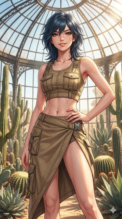 score_9, masterpiece, best quality, ultra-detailed, high-budget anime keyframe, editorial fashion photography, tasteful artistic composition, Caucasian woman, strictly human ears. cowboy shot from the thighs up, character and outfit filling the frame