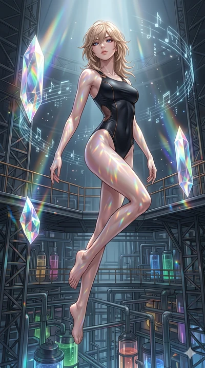 score_9, masterpiece, best quality, ultra-detailed, high-budget anime keyframe, editorial fashion photography, tasteful artistic composition, Japanese woman. low angle full-body shot from head to toe showing her feet, filling the entire 9:16 vertical