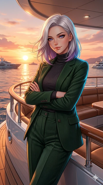 score_9, masterpiece, best quality, ultra-detailed, high-budget anime keyframe, editorial fashion photography, tasteful artistic composition, Caucasian woman, strictly human ears. cowboy shot from the thighs up, character and outfit filling the frame