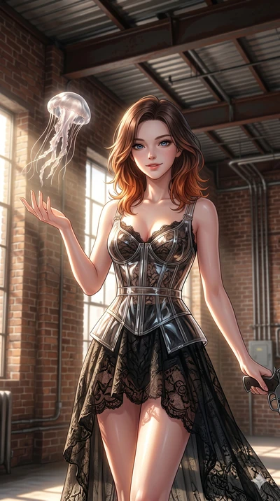 score_9, masterpiece, best quality, ultra-detailed, high-budget anime keyframe, editorial fashion photography, tasteful artistic composition, Korean woman. cowboy shot from the thighs up, character and outfit filling the frame for maximum editorial p