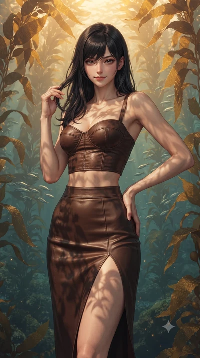 score_9, masterpiece, best quality, ultra-detailed, high-budget anime keyframe, editorial fashion photography, tasteful artistic composition, Caucasian woman, strictly human ears. close-up cowboy shot from the waist and thighs up, the character domin