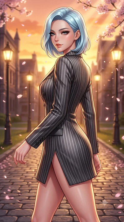 score_9, masterpiece, best quality, ultra-detailed, high-budget anime keyframe, editorial fashion photography, tasteful artistic composition, Korean woman. close-up cowboy shot from the waist and thighs up, the character dominates the composition, fi
