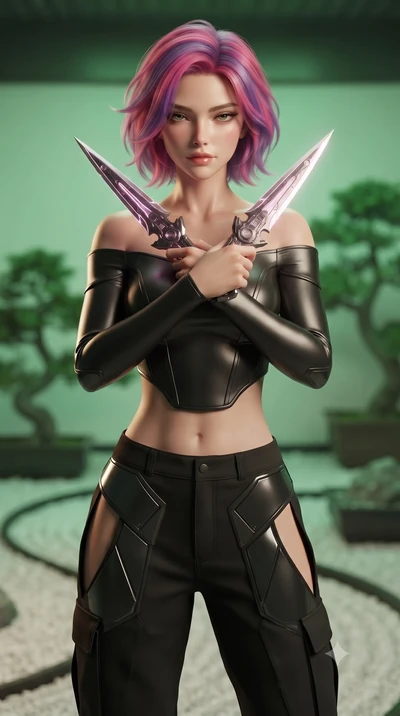 score_9, masterpiece, best quality, ultra-detailed, high-budget anime keyframe, editorial fashion photography, tasteful artistic composition, Caucasian woman. close-up cowboy shot from the waist and thighs up, the character dominates the composition,