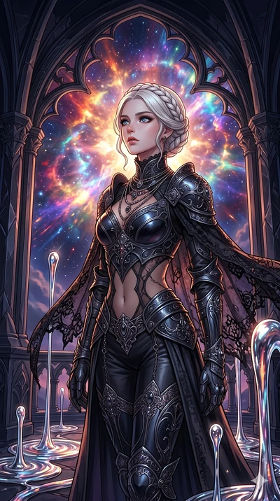 score_9, masterpiece, best quality, ultra-detailed, high-budget anime movie keyframe, cinematic anime lighting, intricate line art, Korean woman. Medium shot of upper body capturing the intricate details of her high-fashion attire. observing a supern