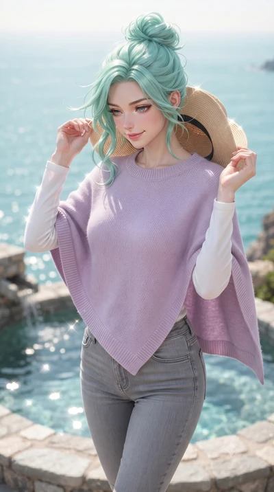 score_9, masterpiece, best quality, ultra-detailed, high-budget anime keyframe, editorial fashion photography, tasteful artistic composition, Japanese woman woman. close-up cowboy shot from the waist and thighs up, the character dominates the composi