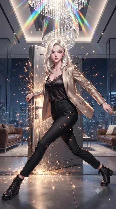 score_9, masterpiece, best quality, ultra-detailed, high-budget anime keyframe, editorial fashion photography, tasteful artistic composition, realistic cosplay photography, Caucasian woman, strictly human ears. low angle full-body shot from head to t