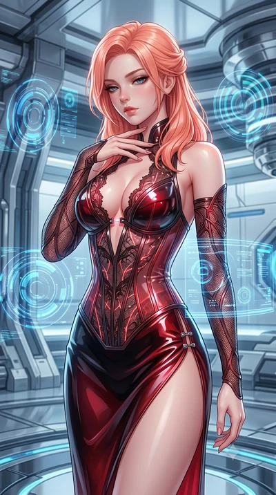 score_9, masterpiece, best quality, ultra-detailed, high-budget anime keyframe, semi-realistic 3D game render, editorial fashion photography, tasteful artistic composition, Japanese woman. close-up cowboy shot from the waist and thighs up, the charac