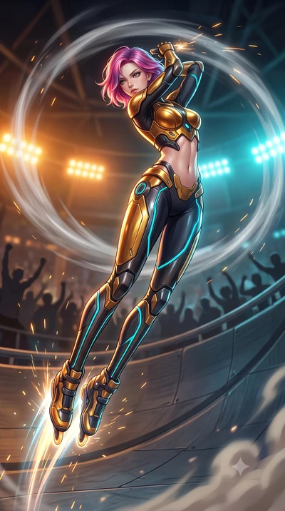 score_9, masterpiece, best quality, ultra-detailed, high-budget anime keyframe, semi-realistic 3D game render, editorial fashion photography, tasteful artistic composition, Caucasian woman. low angle full-body shot from head to toe showing her feet, 