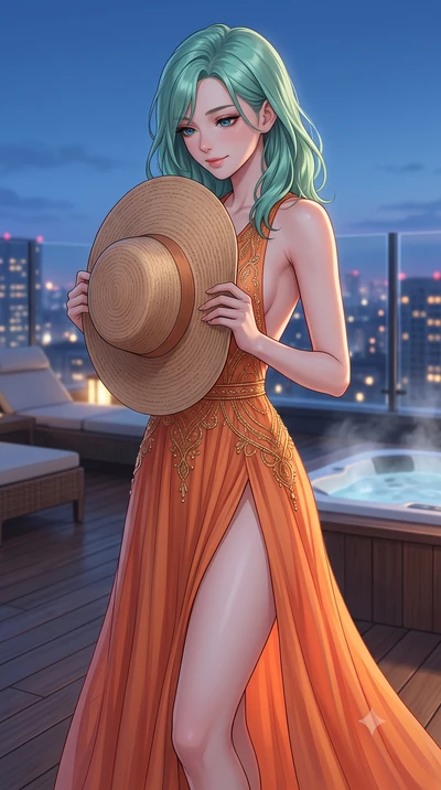 score_9, masterpiece, best quality, ultra-detailed, high-budget anime keyframe, editorial fashion photography, tasteful artistic composition, Japanese woman woman. close-up cowboy shot from the waist and thighs up, the character dominates the composi