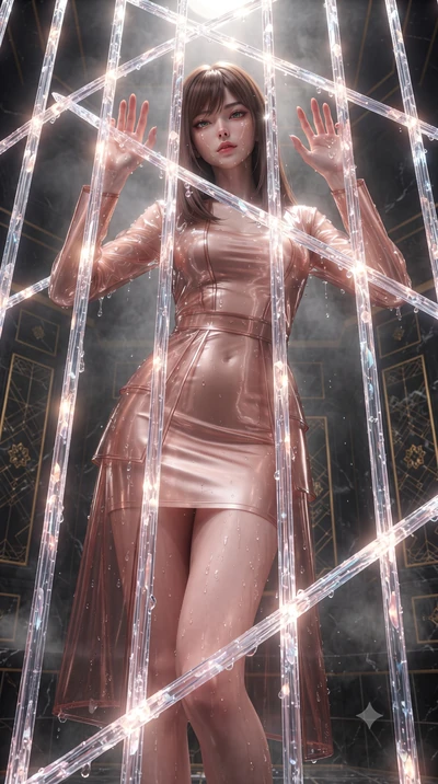 score_9, masterpiece, best quality, ultra-detailed, High-budget Anime Keyframe, editorial fashion photography, tasteful artistic composition, realistic cosplay photography, East Asian woman. Low angle cowboy shot filling the entire 9:16 frame with he