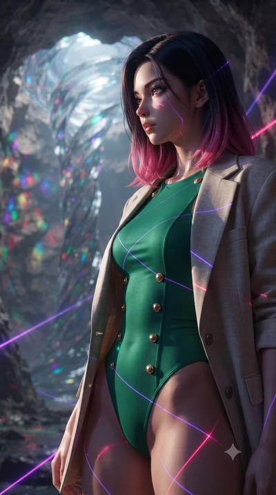 score_9, masterpiece, best quality, ultra-detailed, high-budget anime keyframe, editorial fashion photography, tasteful artistic composition, Korean woman. close-up cowboy shot from the waist and thighs up, the character dominates the composition, fi