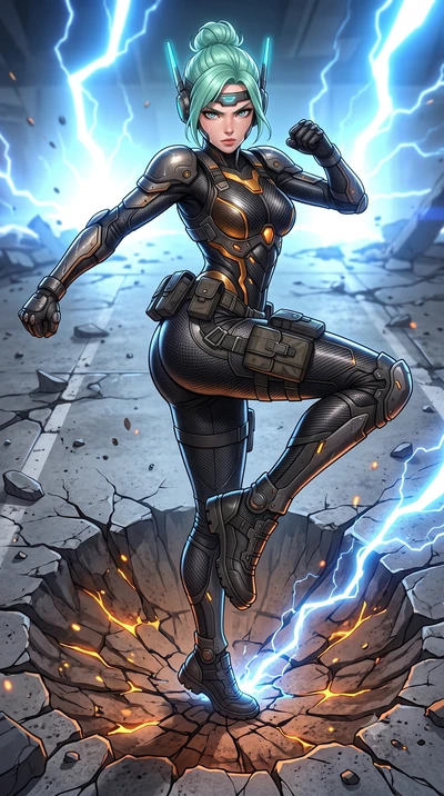score_9, masterpiece, best quality, ultra-detailed, high-budget anime keyframe, semi-realistic 3D game render, editorial fashion photography, tasteful artistic composition, Japanese woman. low angle full-body shot from head to toe showing her feet, f