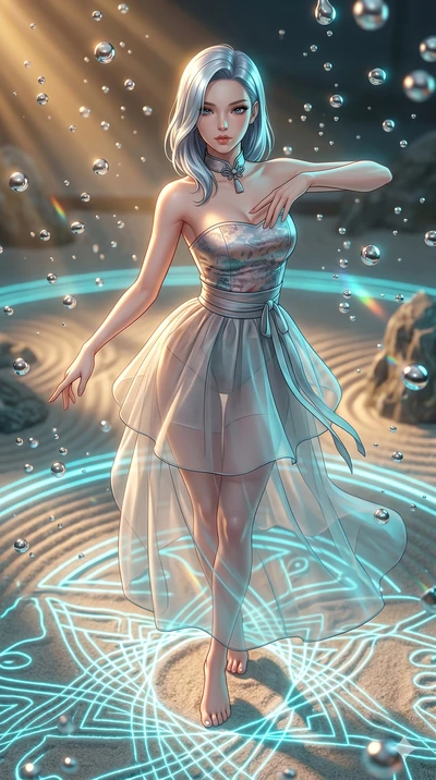 score_9, masterpiece, best quality, ultra-detailed, high-budget anime keyframe, editorial fashion photography, tasteful artistic composition, Korean woman. upper body close-up from the thighs up, character filling the screen for maximum presence. des