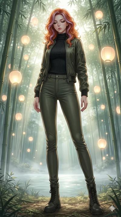 score_9, masterpiece, best quality, ultra-detailed, high-budget anime keyframe, editorial fashion photography, tasteful artistic composition, Caucasian woman, strictly human ears. low angle full-body shot from head to toe showing her feet, filling th