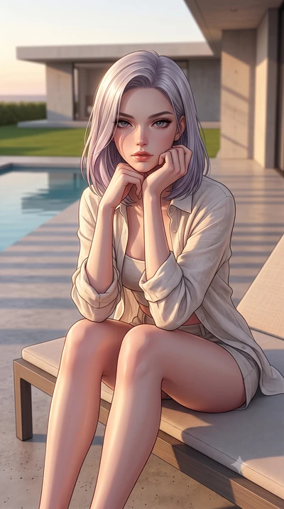score_9, masterpiece, best quality, ultra-detailed, high-budget anime keyframe, editorial fashion photography, tasteful artistic composition, Caucasian woman woman. close-up cowboy shot from the waist and thighs up, the character dominates the compos