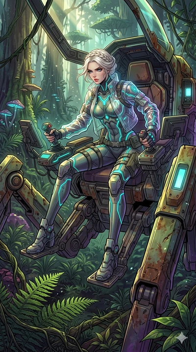 score_9, masterpiece, best quality, ultra-detailed, high-budget anime movie keyframe, cinematic anime lighting, intricate line art, Caucasian (strictly human ears) woman. Low angle cowboy shot capturing a powerful motion and statuesque presence. pilo
