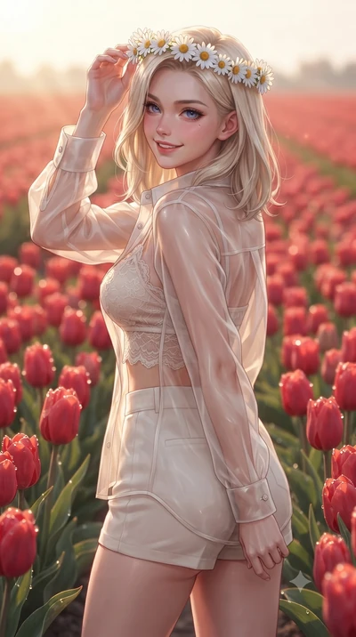 score_9, masterpiece, best quality, ultra-detailed, high-budget anime keyframe, editorial fashion photography, tasteful artistic composition, Caucasian woman. close-up cowboy shot from the waist and thighs up, the character dominates the composition,