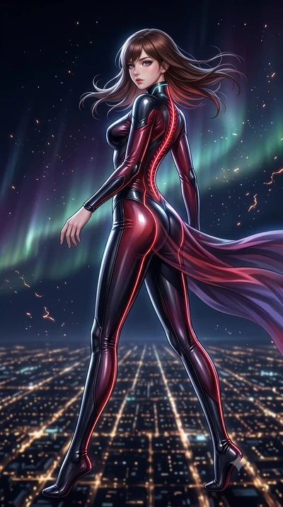 score_9, masterpiece, best quality, ultra-detailed, high-budget anime keyframe, editorial fashion photography, tasteful artistic composition, Korean woman. low angle full-body shot from head to toe showing her feet, filling the entire 9:16 vertical f