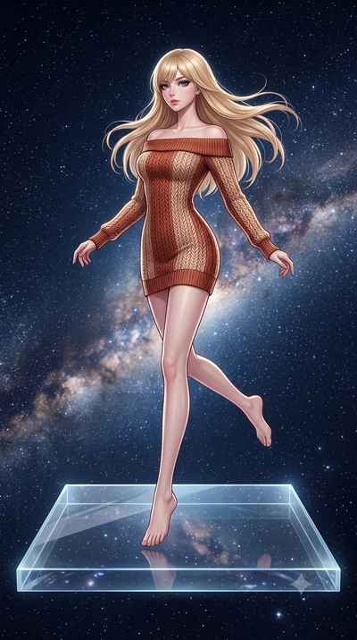score_9, masterpiece, best quality, ultra-detailed, high-budget anime keyframe, editorial fashion photography, tasteful artistic composition, Japanese woman. low angle full-body shot from head to toe showing her feet, filling the entire 9:16 vertical