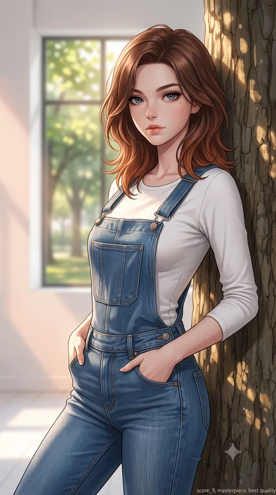 score_9, masterpiece, best quality, ultra-detailed, high-budget anime keyframe, editorial fashion photography, tasteful artistic composition, Korean woman woman. close-up cowboy shot from the waist and thighs up, the character dominates the compositi