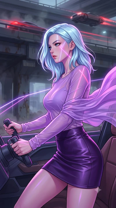 score_9, masterpiece, best quality, ultra-detailed, high-budget anime keyframe, editorial fashion photography, tasteful artistic composition, Korean woman. close-up cowboy shot from the waist and thighs up, the character dominates the composition, fi