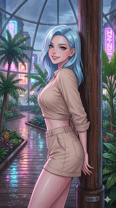 score_9, masterpiece, best quality, ultra-detailed, high-budget anime keyframe, vibrant anime aesthetic, Korean woman. close-up cowboy shot from the waist and thighs up, the character dominates the composition, filling the frame with her large presen