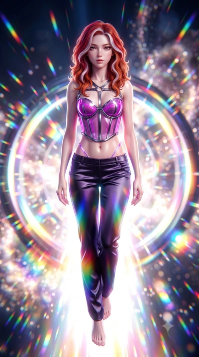 score_9, masterpiece, best quality, ultra-detailed, high-budget anime keyframe, semi-realistic 3D game render, editorial fashion photography, tasteful artistic composition, Caucasian woman. close-up cowboy shot from the waist and thighs up, the chara