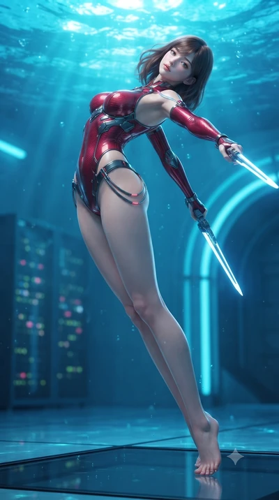 score_9, masterpiece, best quality, ultra-detailed, high-budget anime keyframe, editorial fashion photography, tasteful artistic composition, Korean woman. low angle full-body shot from head to toe showing her feet, filling the entire 9:16 vertical f