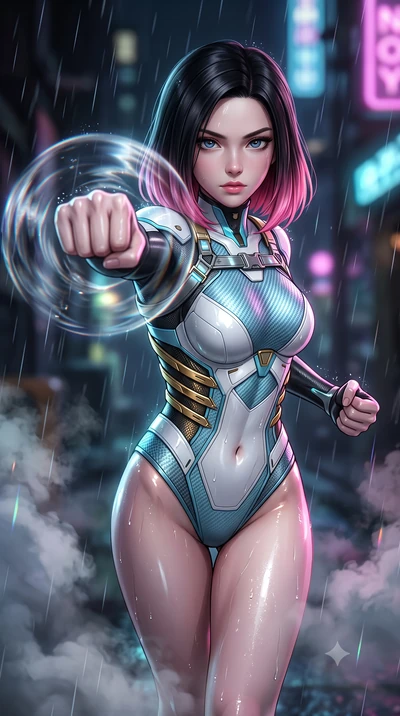 score_9, masterpiece, best quality, ultra-detailed, high-budget anime keyframe, semi-realistic 3D game render, editorial fashion photography, tasteful artistic composition, Korean woman. close-up cowboy shot from the waist and thighs up, the characte