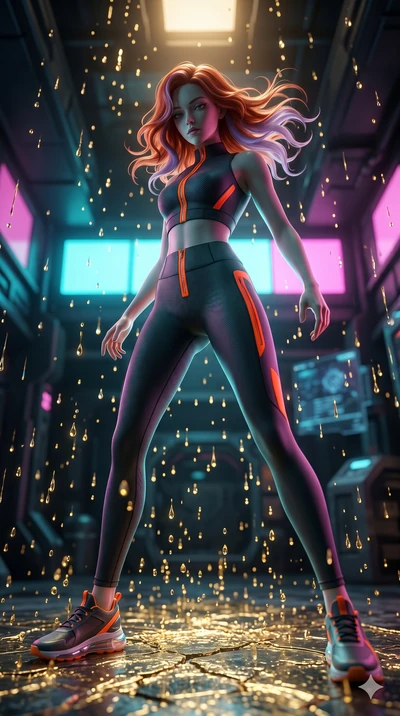 score_9, masterpiece, best quality, ultra-detailed, high-budget anime keyframe, Caucasian woman, strictly human ears. low angle full-body shot filling the entire 9:16 frame with her statuesque presence, stretching the vertical silhouette. dodging eth