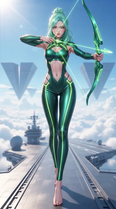 score_9, masterpiece, best quality, ultra-detailed, high-budget anime keyframe, editorial fashion photography, tasteful artistic composition, Japanese woman. low angle full-body shot from head to toe showing her feet, filling the entire 9:16 vertical