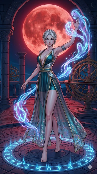 score_9, masterpiece, best quality, ultra-detailed, high-budget anime movie keyframe, cinematic anime lighting, intricate line art, Caucasian (strictly human ears) woman. Dynamic full-body shot stretching the vertical silhouette across the 9:16 frame