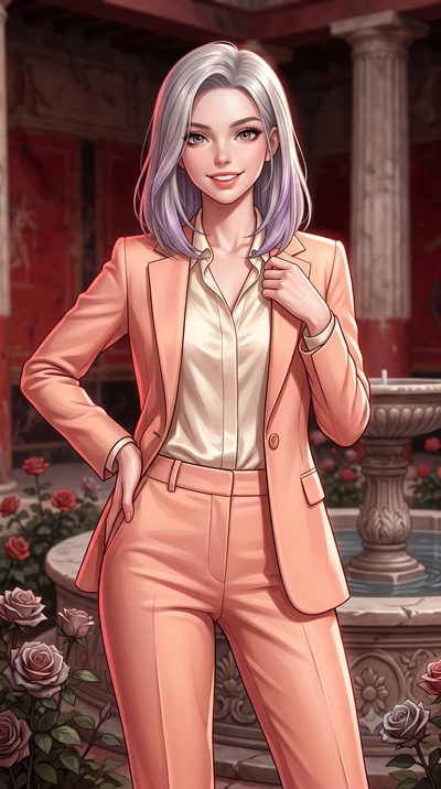 score_9, masterpiece, best quality, ultra-detailed, high-budget anime keyframe, editorial fashion photography, tasteful artistic composition, Caucasian woman, strictly human ears. close-up cowboy shot from the waist and thighs up, the character domin