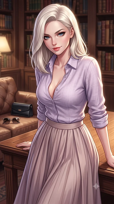 score_9, masterpiece, best quality, ultra-detailed, high-budget anime keyframe, editorial fashion photography, tasteful artistic composition, Caucasian woman. close-up cowboy shot from the waist and thighs up, the character dominates the composition,