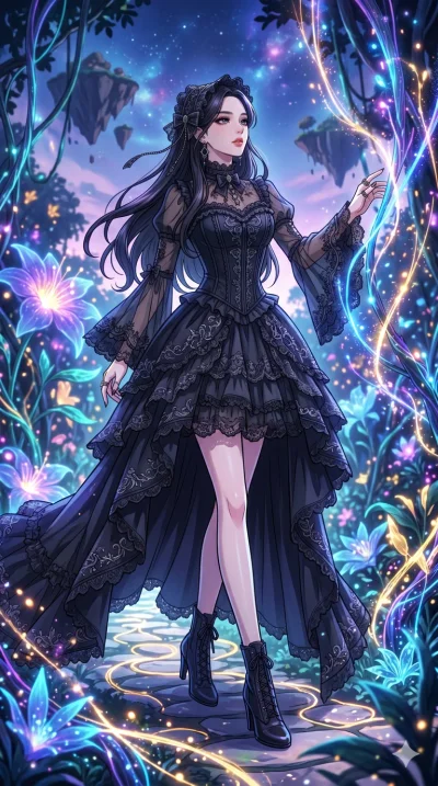 score_9, masterpiece, best quality, ultra-detailed, High-budget Anime Keyframe, vibrant colors, fluid line-art, expressive lighting, cinematic composition, Ufotable-style visual effects, top-tier animation quality, Korean woman with idol-like refined