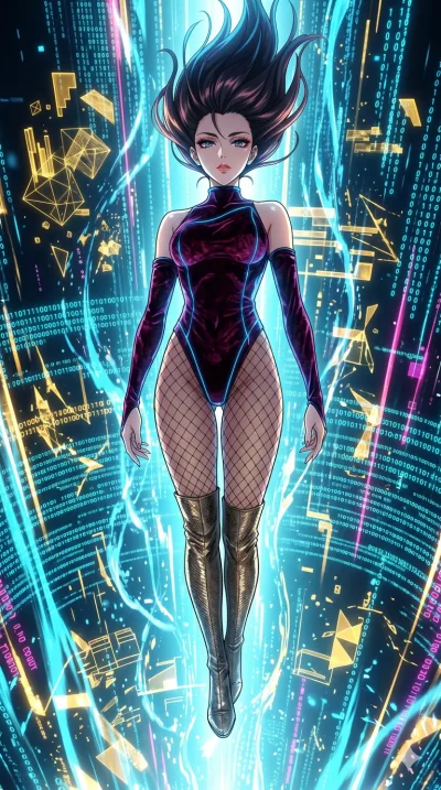 score_9, masterpiece, best quality, ultra-detailed, High-budget Anime Keyframe, vibrant colors, fluid line-art, expressive lighting, cinematic composition, Ufotable-style visual effects, top-tier animation quality, Japanese woman with delicate and el