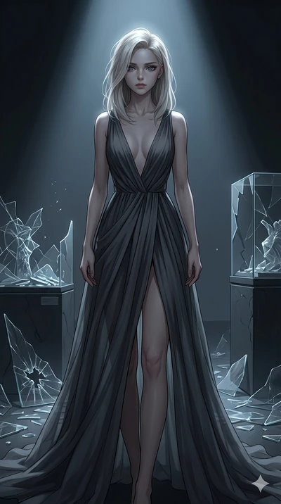 score_9, masterpiece, best quality, ultra-detailed, high-budget anime keyframe, editorial fashion photography, tasteful artistic composition, Caucasian woman, strictly human ears. cowboy shot from the thighs up, character and outfit filling the frame