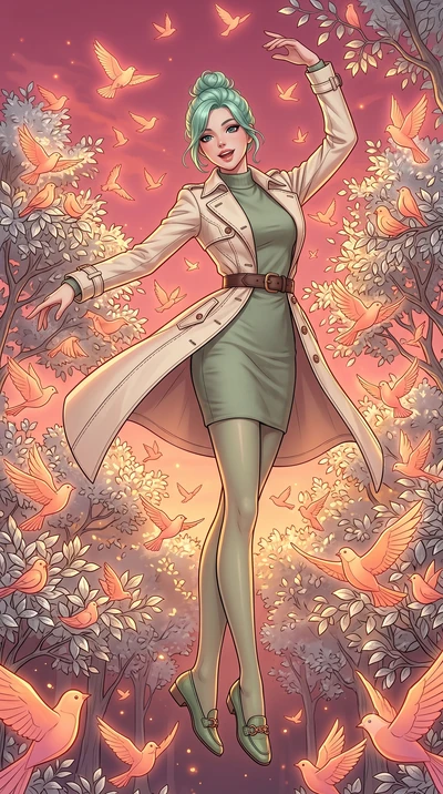 score_9, masterpiece, best quality, ultra-detailed, high-budget anime keyframe, editorial fashion photography, tasteful artistic composition, Japanese woman. low angle full-body shot from head to toe showing her feet, filling the entire 9:16 vertical