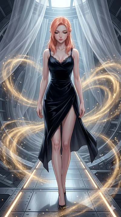 score_9, masterpiece, best quality, ultra-detailed, high-budget anime keyframe, editorial fashion photography, tasteful artistic composition, Japanese woman. cowboy shot from the thighs up, character and outfit filling the frame for maximum editorial