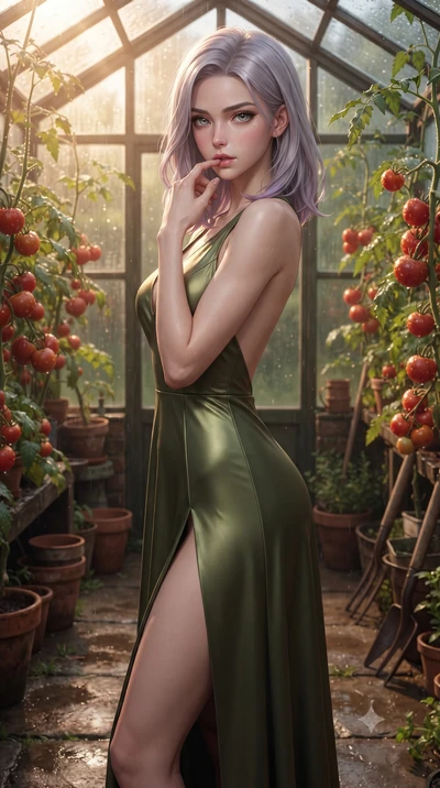 score_9, masterpiece, best quality, ultra-detailed, high-budget anime keyframe, editorial fashion photography, tasteful artistic composition, Caucasian woman woman. close-up cowboy shot from the waist and thighs up, the character dominates the compos