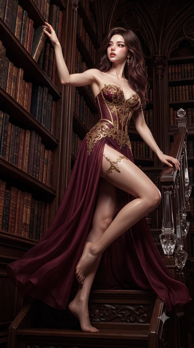 score_9, masterpiece, best quality, ultra-detailed, high-budget anime keyframe, editorial fashion photography, tasteful artistic composition, Korean woman. low angle full-body shot from head to toe showing her feet, filling the entire 9:16 vertical f