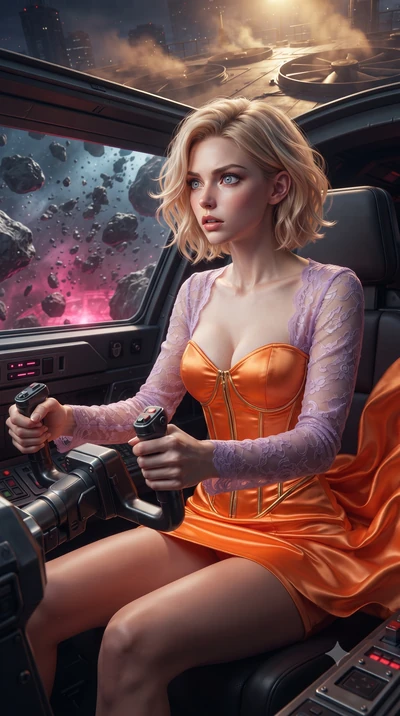 score_9, masterpiece, best quality, ultra-detailed, high-budget anime keyframe, editorial fashion photography, tasteful artistic composition, realistic cosplay photography, Caucasian woman, strictly human ears. close-up cowboy shot from the waist and