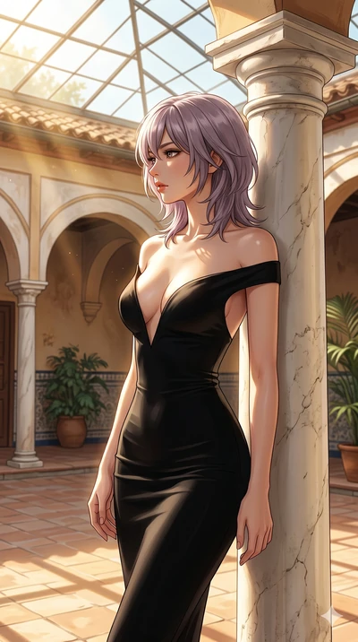 score_9, masterpiece, best quality, ultra-detailed, high-budget anime keyframe, editorial fashion photography, tasteful artistic composition, Japanese woman. cowboy shot from the thighs up, character and outfit filling the frame for maximum editorial