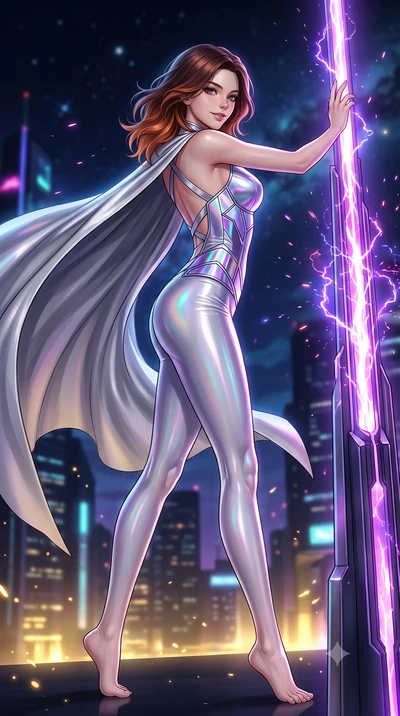 score_9, masterpiece, best quality, ultra-detailed, high-budget anime keyframe, semi-realistic 3D game render, editorial fashion photography, tasteful artistic composition, Korean woman. low angle full-body shot from head to toe showing her feet, fil