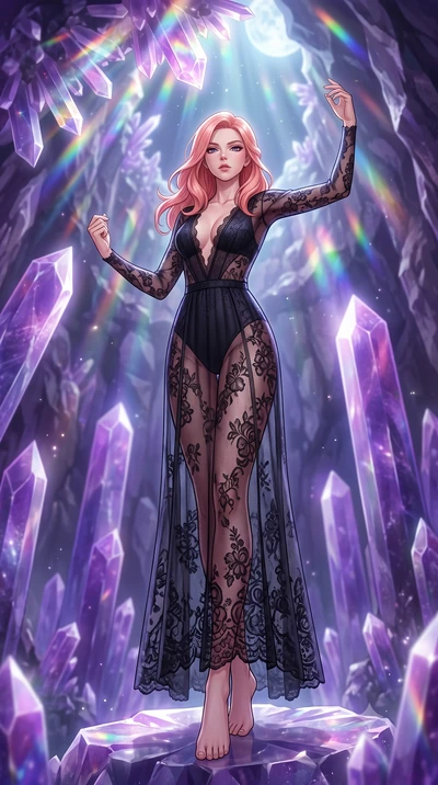 score_9, masterpiece, best quality, ultra-detailed, high-budget anime keyframe, editorial fashion photography, tasteful artistic composition, Japanese woman woman. low angle full-body shot from head to toe showing her feet, filling the entire 9:16 ve