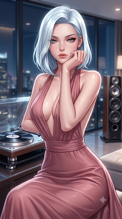 score_9, masterpiece, best quality, ultra-detailed, high-budget anime keyframe, editorial fashion photography, tasteful artistic composition, Korean woman. close-up cowboy shot from the waist and thighs up, the character dominates the composition, fi