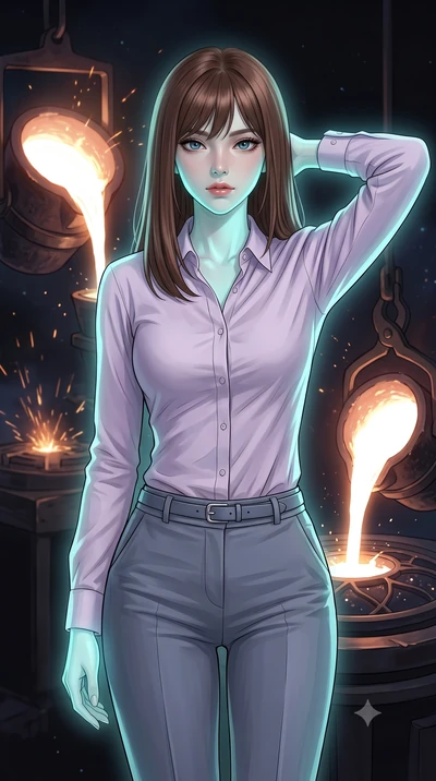 score_9, masterpiece, best quality, ultra-detailed, high-budget anime keyframe, editorial fashion photography, tasteful artistic composition, Korean woman. close-up cowboy shot from the waist and thighs up, the character dominates the composition, fi