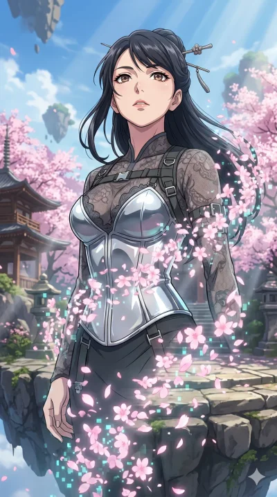 score_9, masterpiece, best quality, ultra-detailed, High-budget Anime Keyframe, vibrant colors, fluid line-art, expressive lighting, cinematic composition, Ufotable-style visual effects, top-tier animation quality, Japanese woman with delicate and el