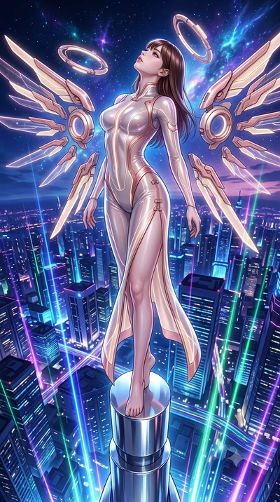 score_9, masterpiece, best quality, ultra-detailed, high-budget anime keyframe, semi-realistic 3D game render, editorial fashion photography, tasteful artistic composition, Korean woman. low angle full-body shot from head to toe showing her feet, fil